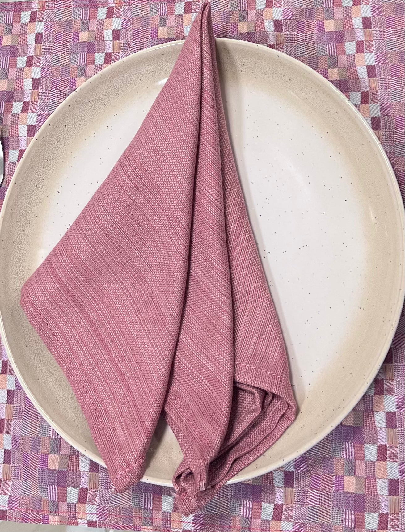 Servilleta Rosa  lila rayas