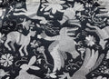 Mantel individual modelo Animales Mexicano negro, reverso negro rayas.