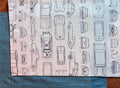 Mantel Individual Autos antiguos reverso aqua